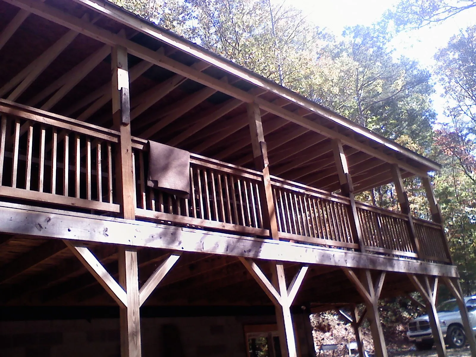 Timber framing under a new elevated porch and deck — Roof Leak Repair in Burgin by Roofing Brothers